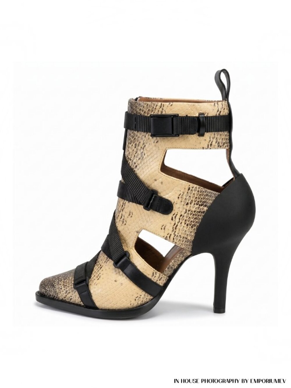 Chloe Women Tracy CHC18 Ankle Boots Yellow Embossed Snake Leather Size 8 US